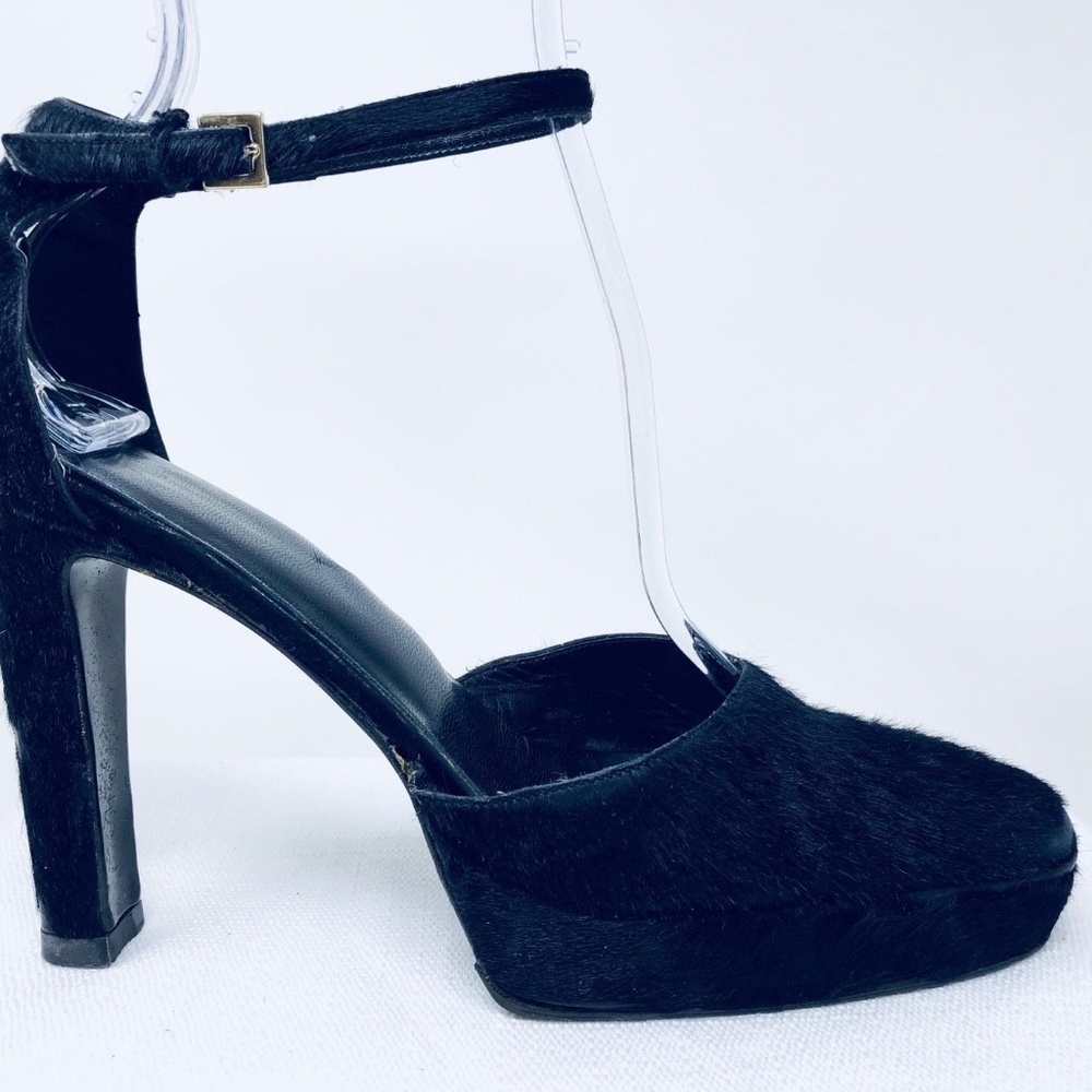Gucci Black Pony Hair Platform Stiletto Pumps -6.5